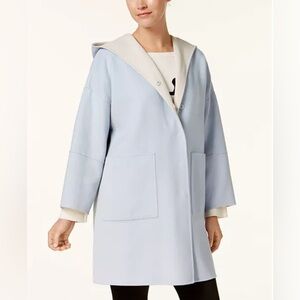 Weekend Max Mara Virgin Wool Double-faced Reversible Hooded Coat in Pastel Pink